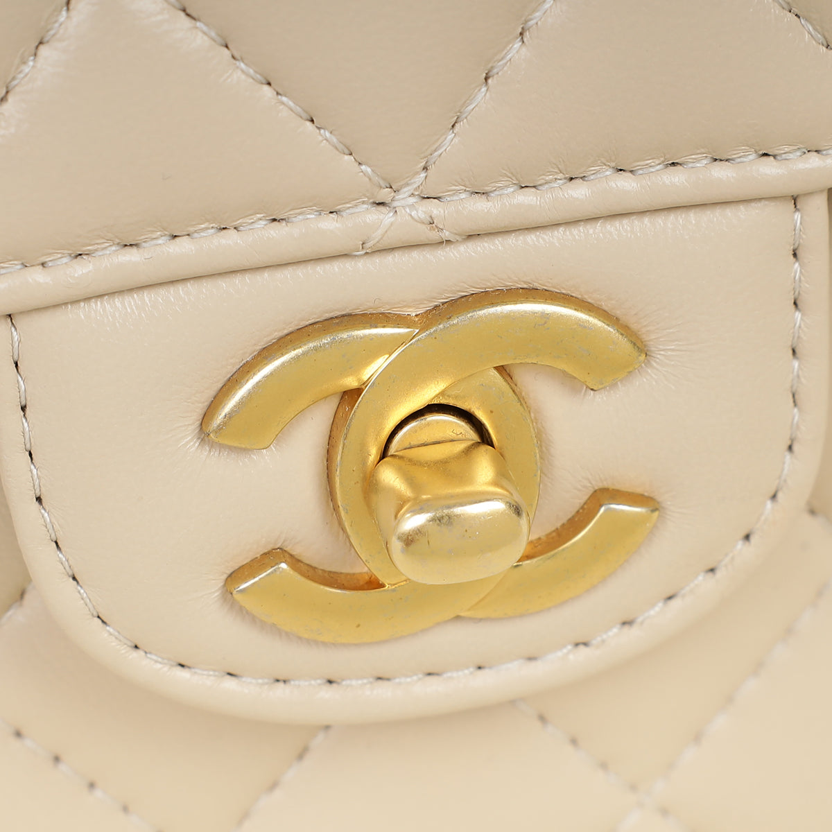 Chanel Beige Top Handle Small Flap Bag