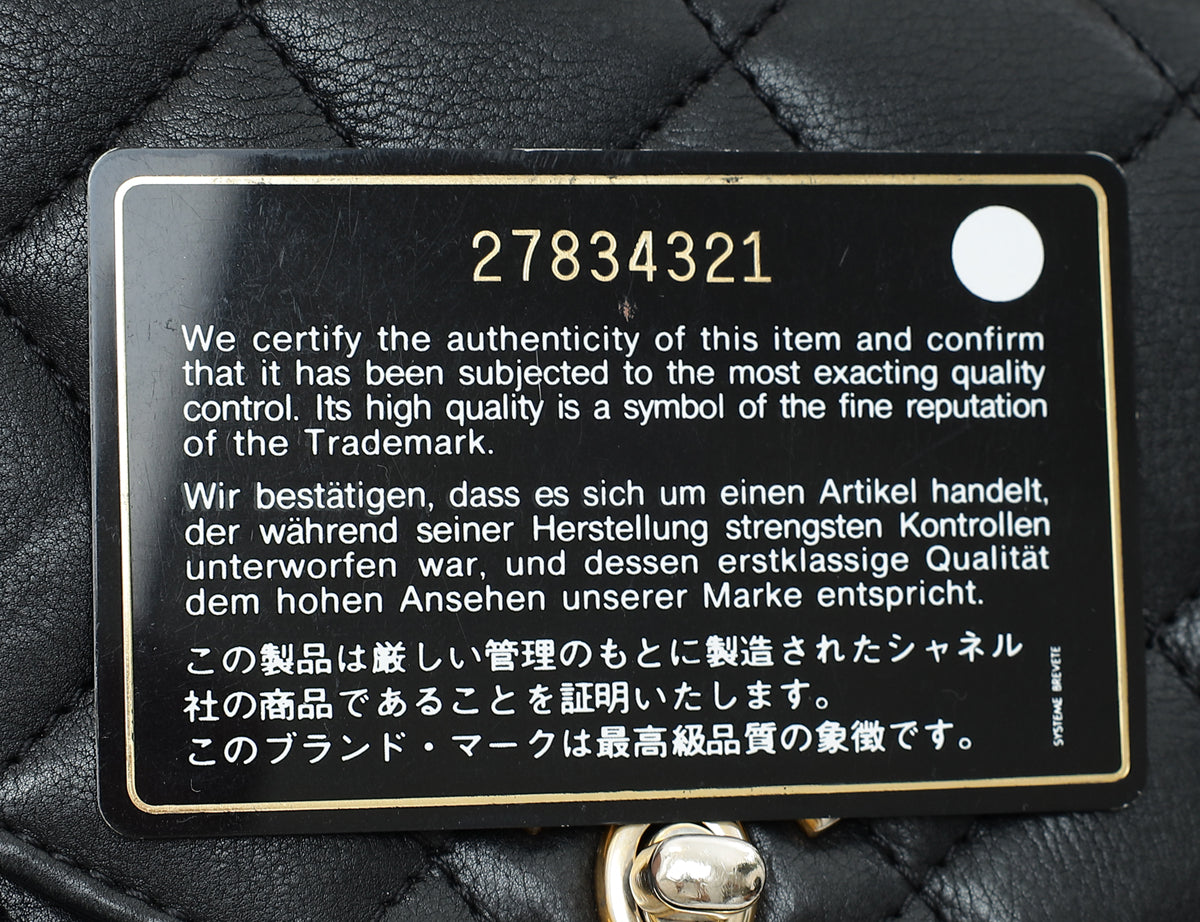 Chanel Black CC Top Handle Envelope Flap Bag