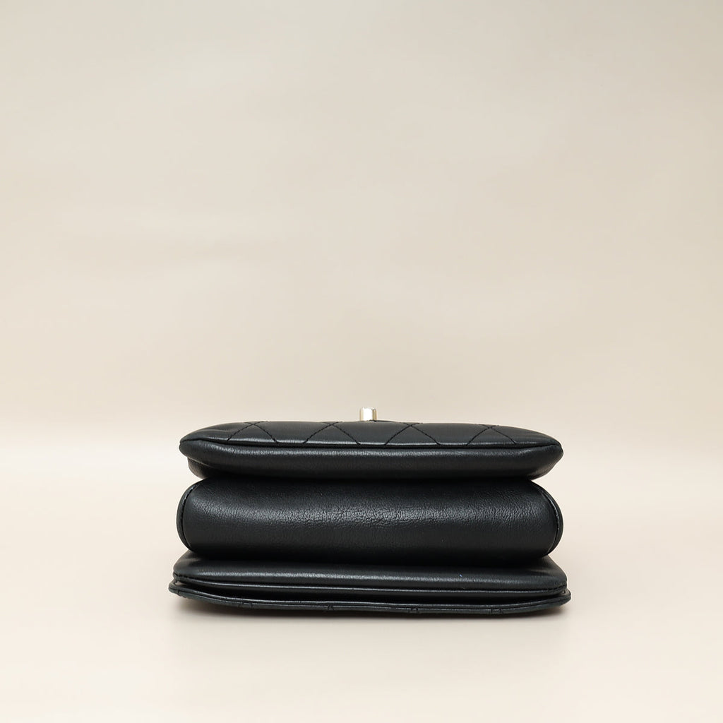 Chanel Black CC Top Handle Envelope Flap Bag