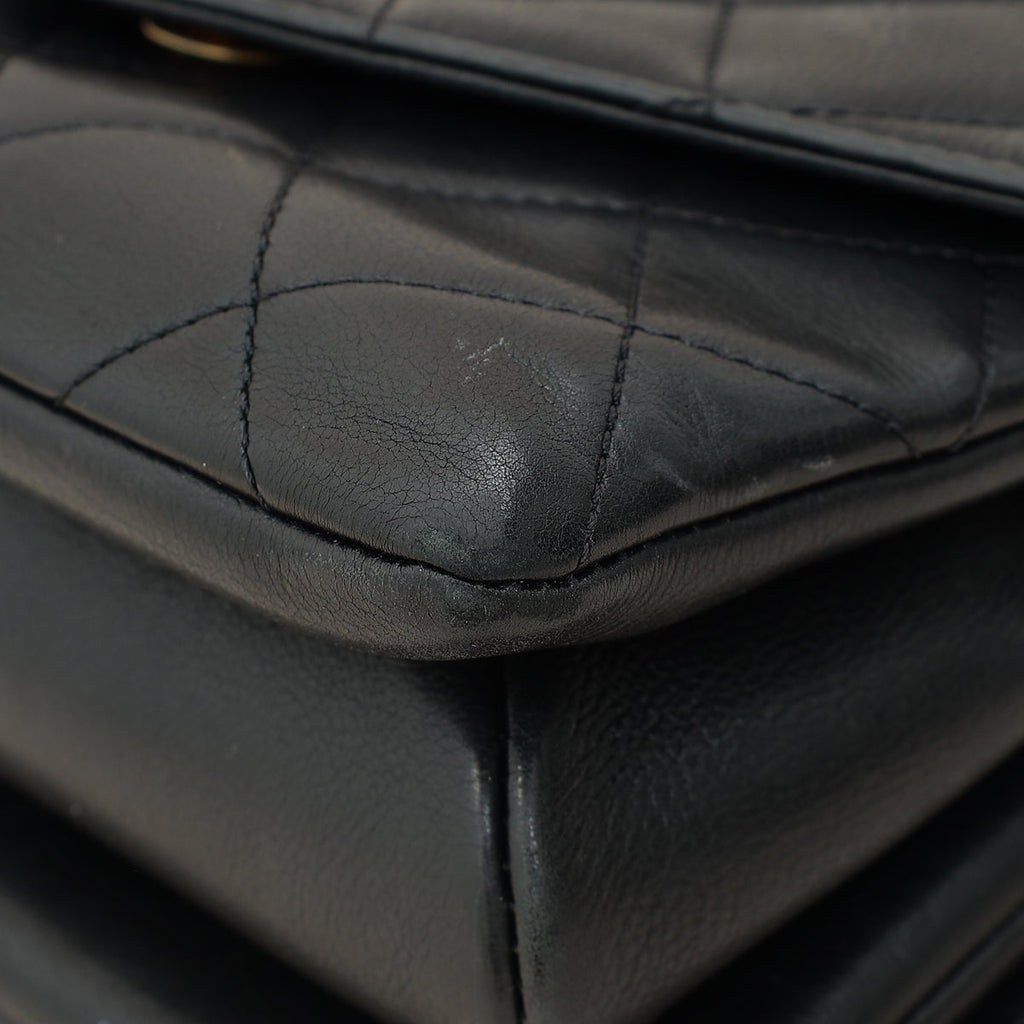Chanel Black CC Top Handle Envelope Flap Bag