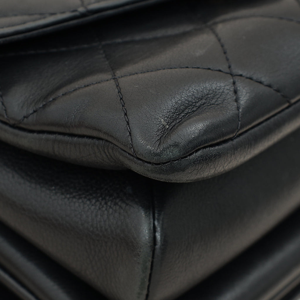 Chanel Black CC Top Handle Envelope Flap Bag