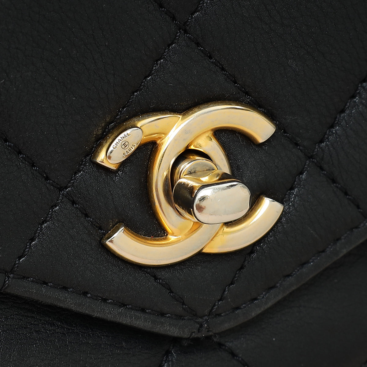 Chanel Black CC Top Handle Envelope Flap Bag