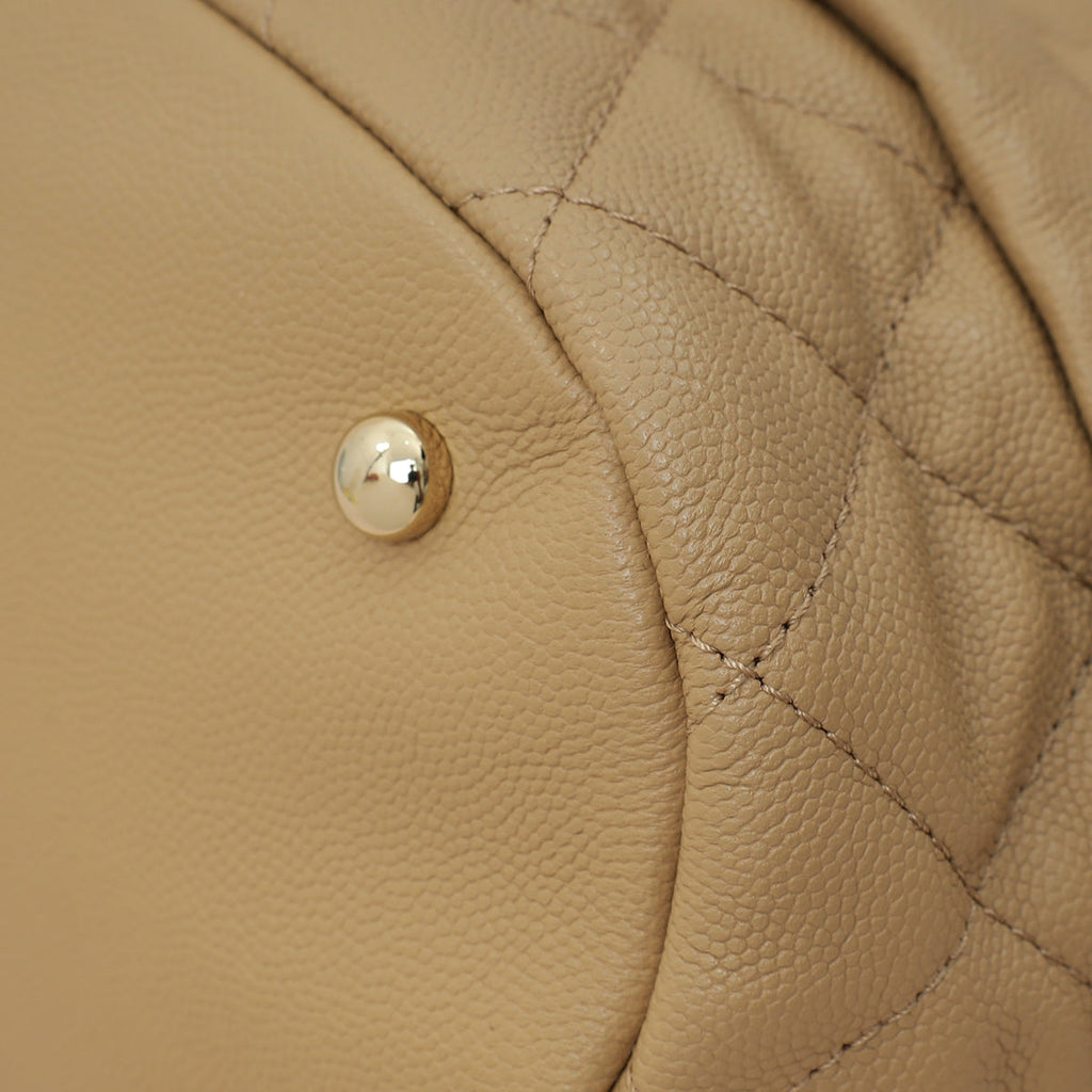 Chanel Beige CC Rolled Up Bucket Drawstring Bag