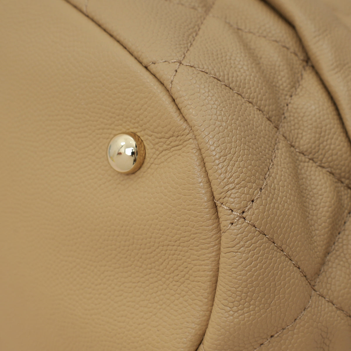Chanel Beige CC Rolled Up Bucket Drawstring Bag