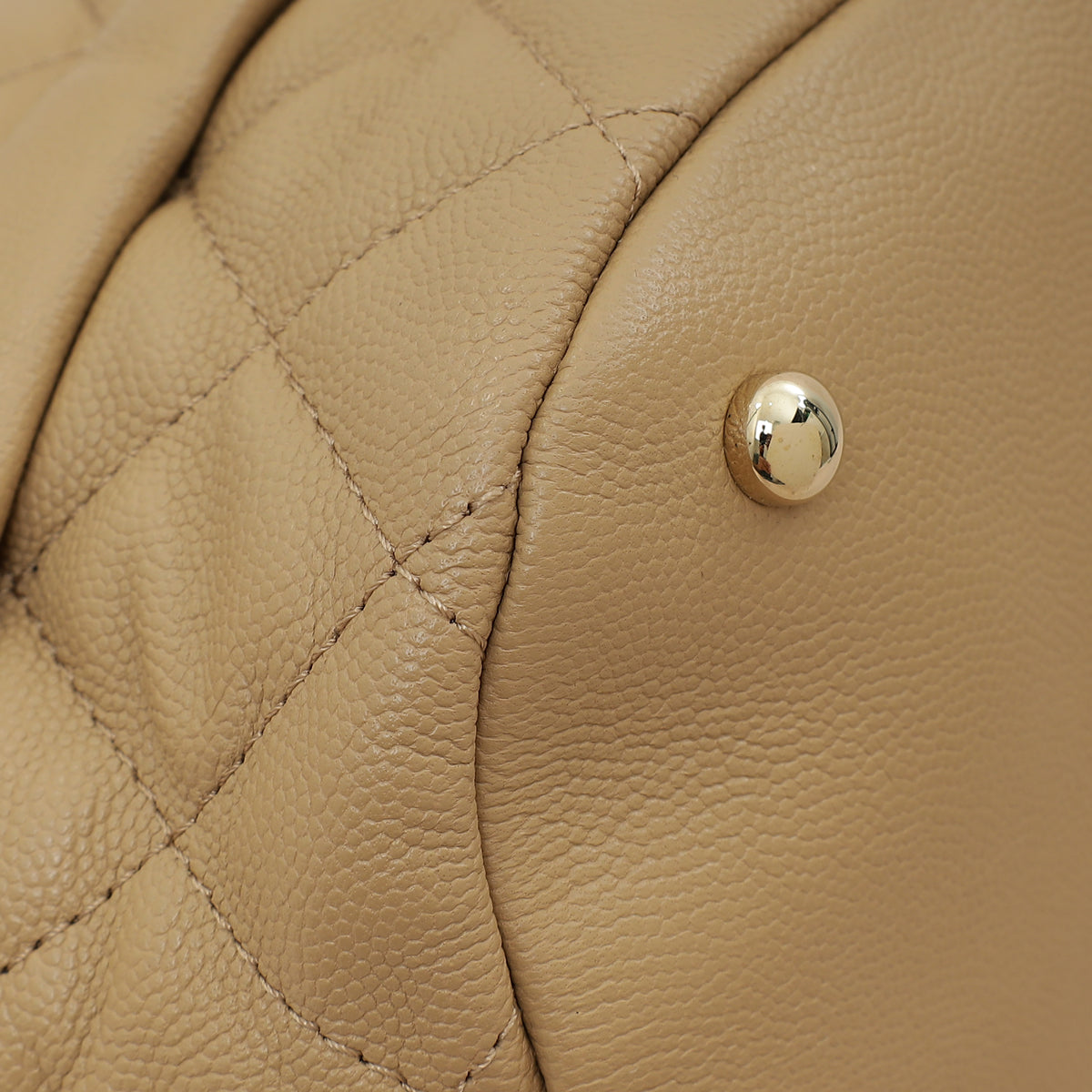 Chanel Beige CC Rolled Up Bucket Drawstring Bag