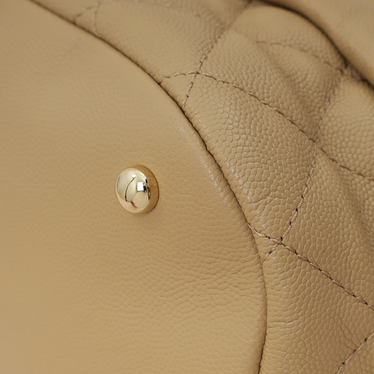 Chanel Beige CC Rolled Up Bucket Drawstring Bag