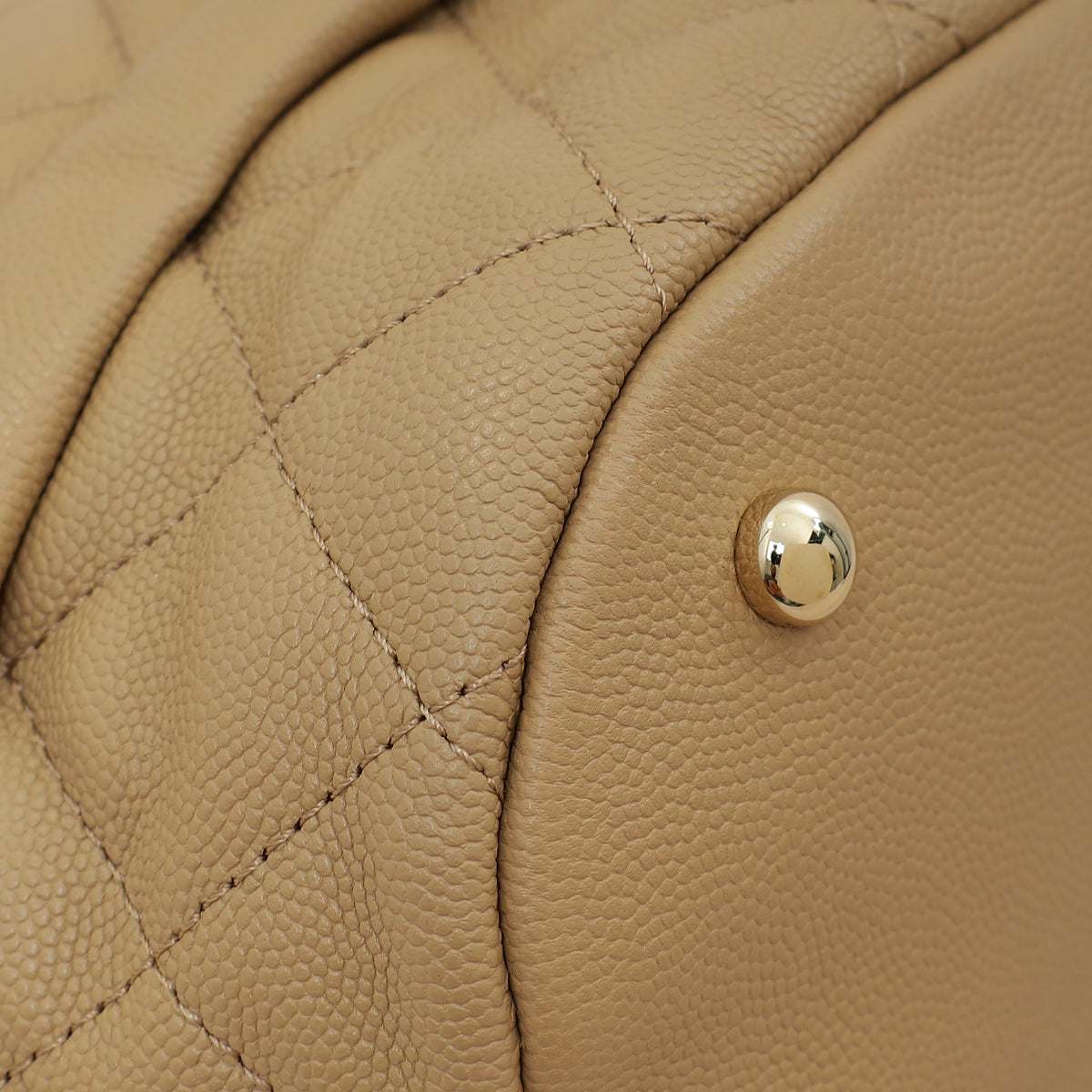 Chanel Beige CC Rolled Up Bucket Drawstring Bag