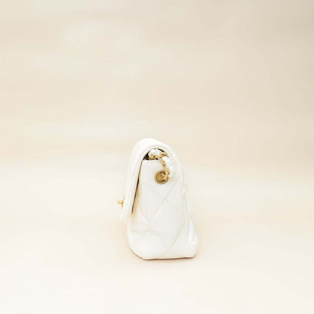 Chanel White CC Plexiglass Quilted Coco Love Flap Bag