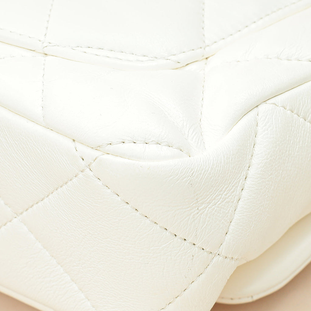 Chanel White CC Plexiglass Quilted Coco Love Flap Bag