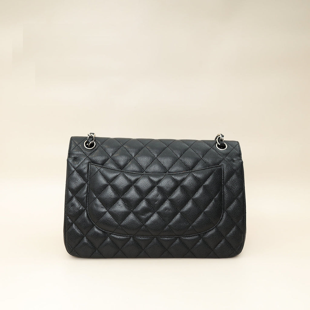 Chanel Black CC Classic Double Flap Jumbo Bag