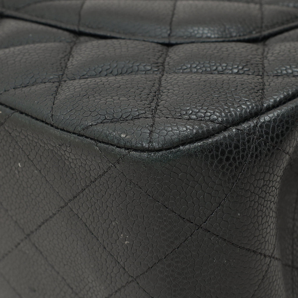 Chanel Black CC Classic Double Flap Jumbo Bag