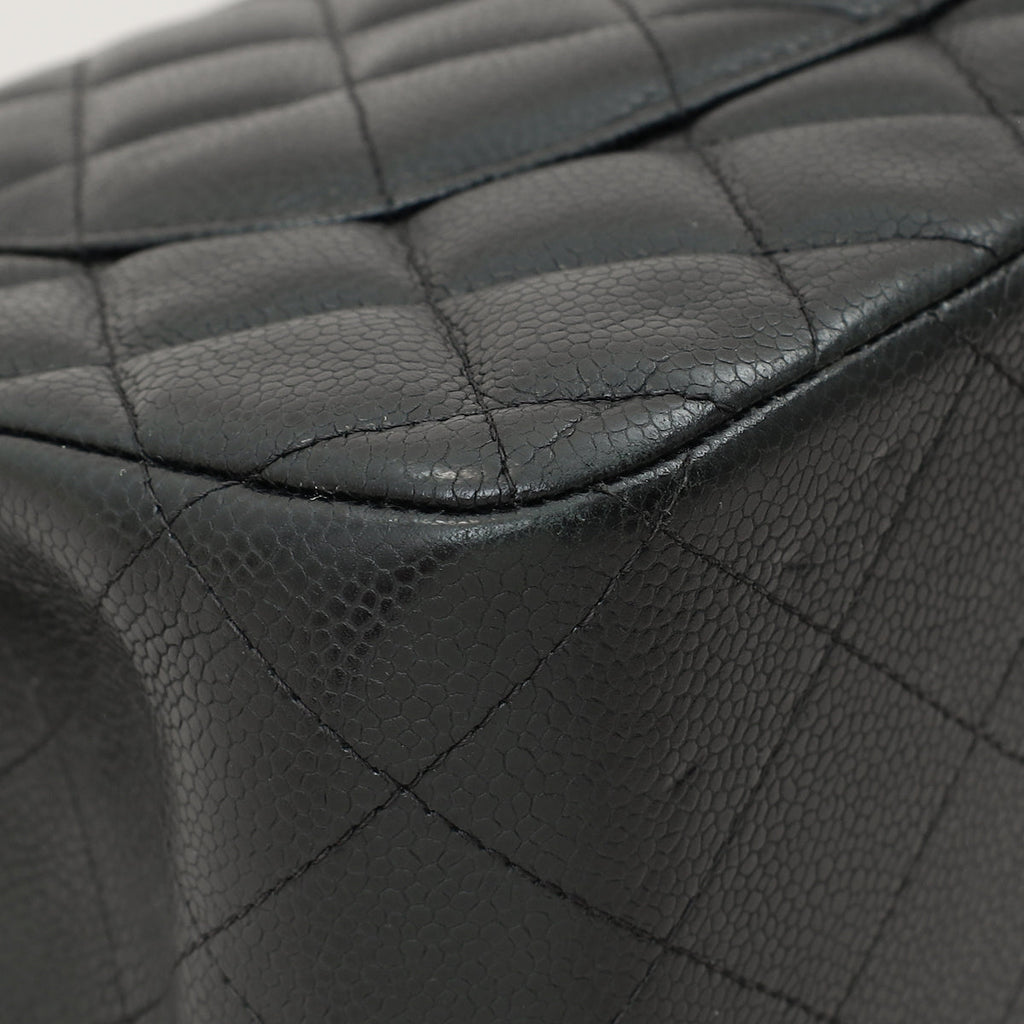 Chanel Black CC Classic Double Flap Jumbo Bag