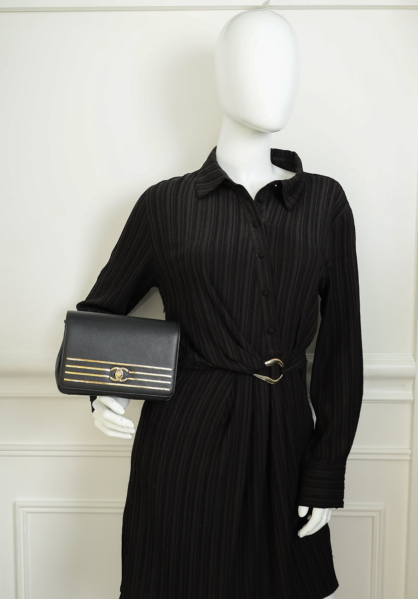 Chanel Black CC Captain Gold Belt Bag