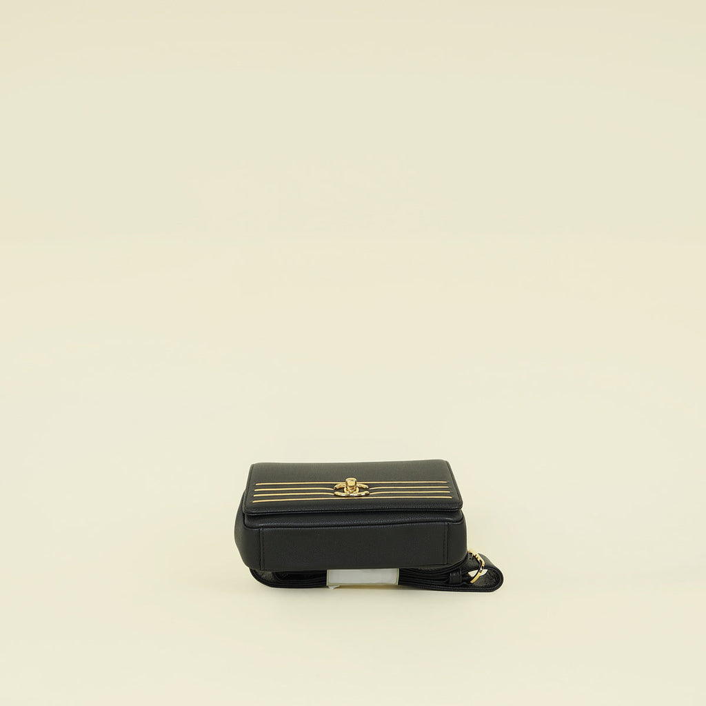 Chanel Black CC Captain Gold Belt Bag