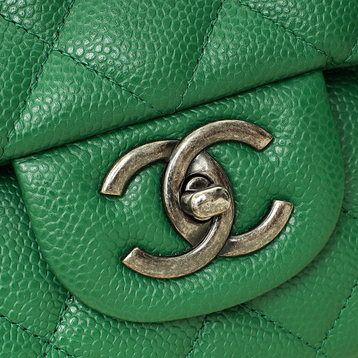 Chanel Green Classic Maxi Double Flap Bag