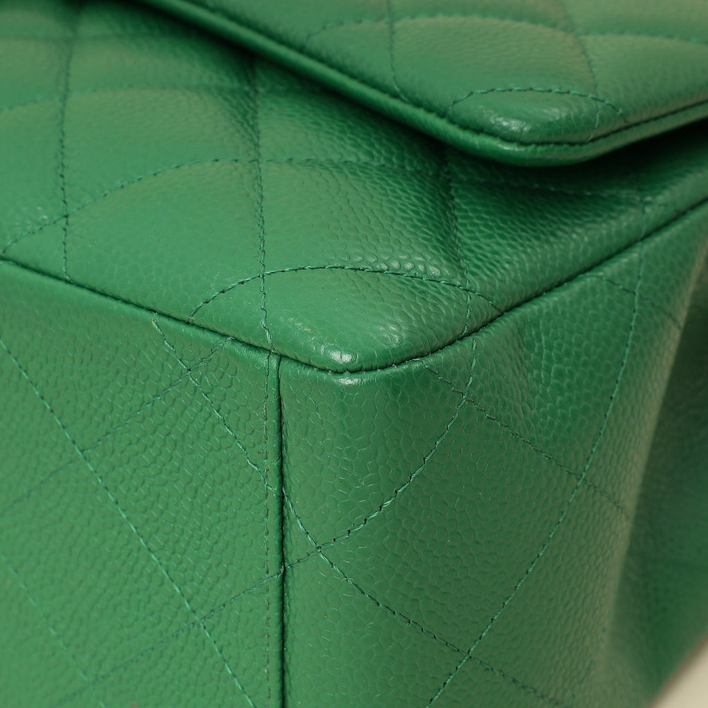 Chanel Green Classic Maxi Double Flap Bag