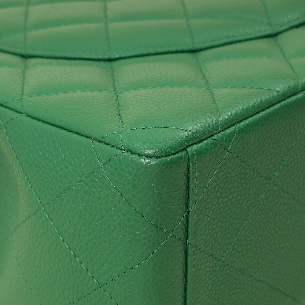 Chanel Green Classic Maxi Double Flap Bag