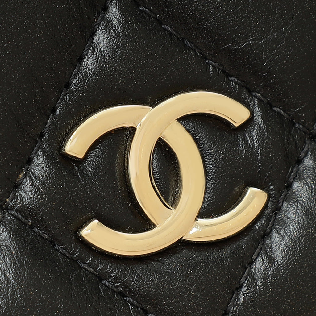 Chanel Black Maxi Pearls Wallet on Chain