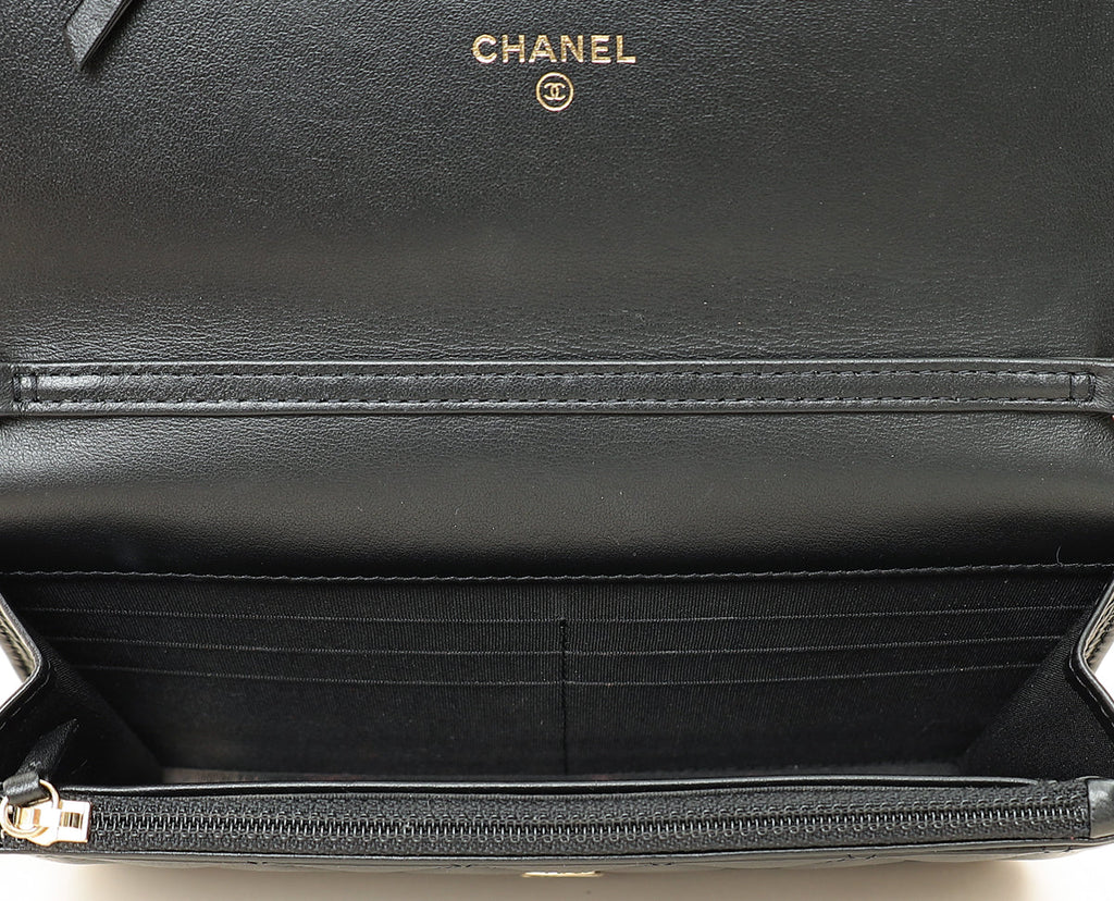 Chanel Black Maxi Pearls Wallet on Chain