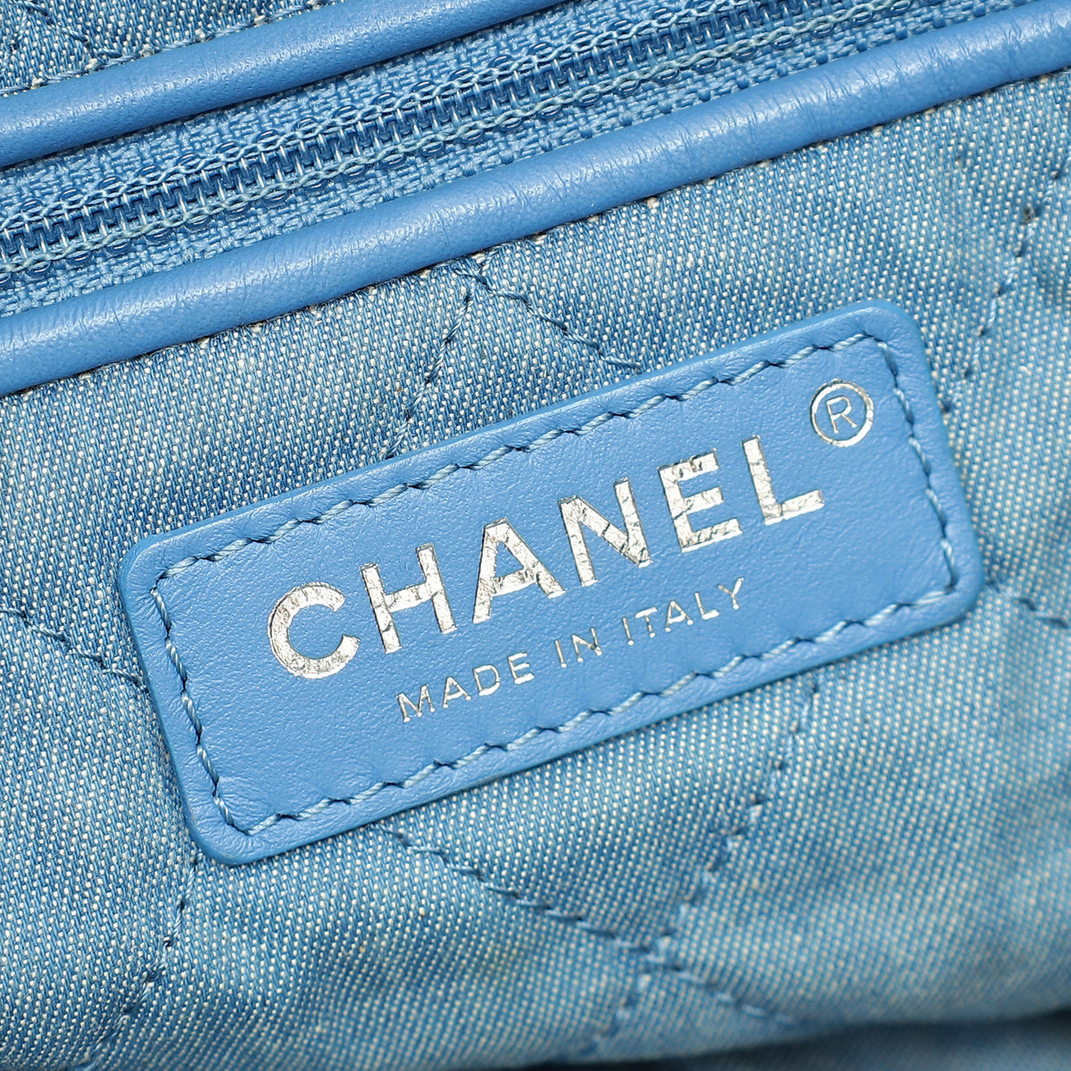 Chanel Blue Denim Chanel 22 Small Bag