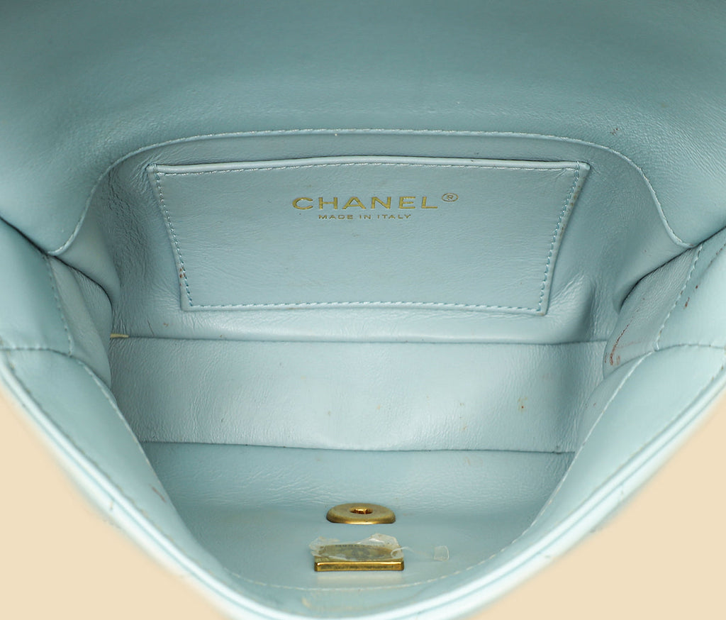 Chanel Light Blue Pending CC Mini Square Flap Bag