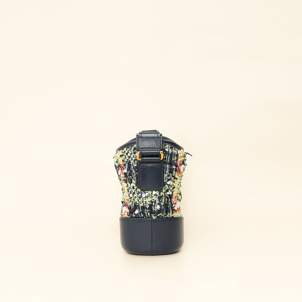 Chanel Navy Multicolor Tweed Gabrielle Hobo Small Bag