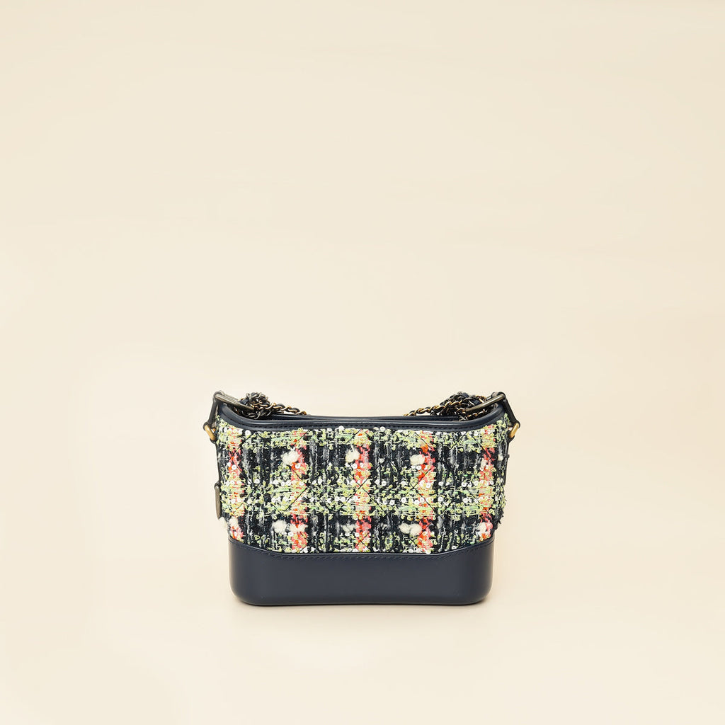 Chanel Navy Multicolor Tweed Gabrielle Hobo Small Bag
