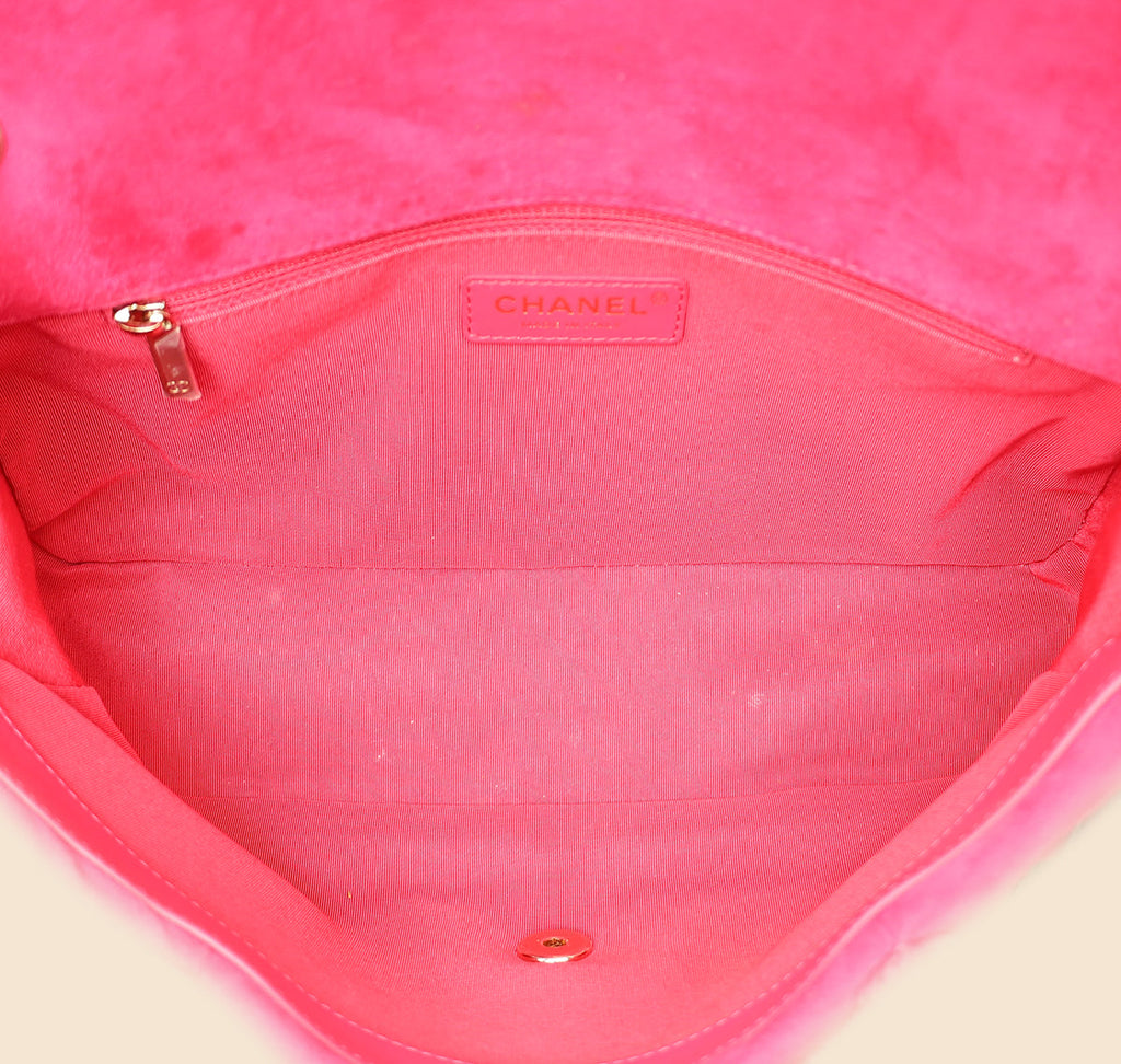 Chanel Fuchsia Diamond Fringe Flap Bag