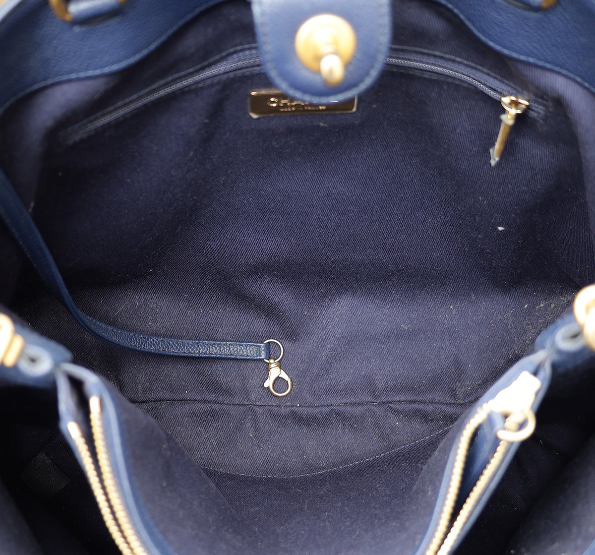 Chanel Navy Blue CC Shopping Tote Bag