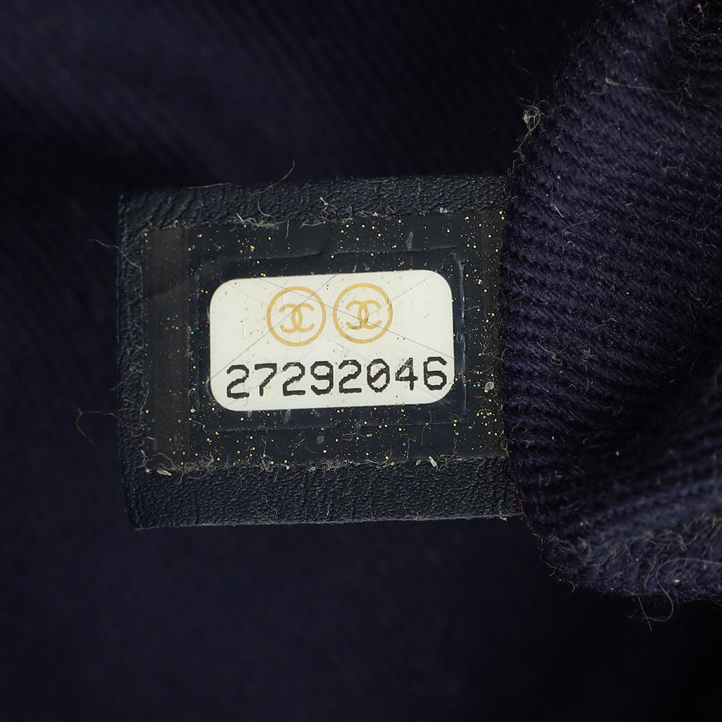 Chanel Navy Blue CC Shopping Tote Bag