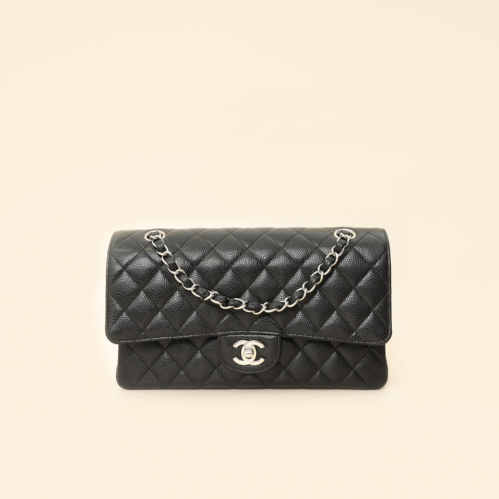 Chanel Black Classic Double Flap Medium Bag