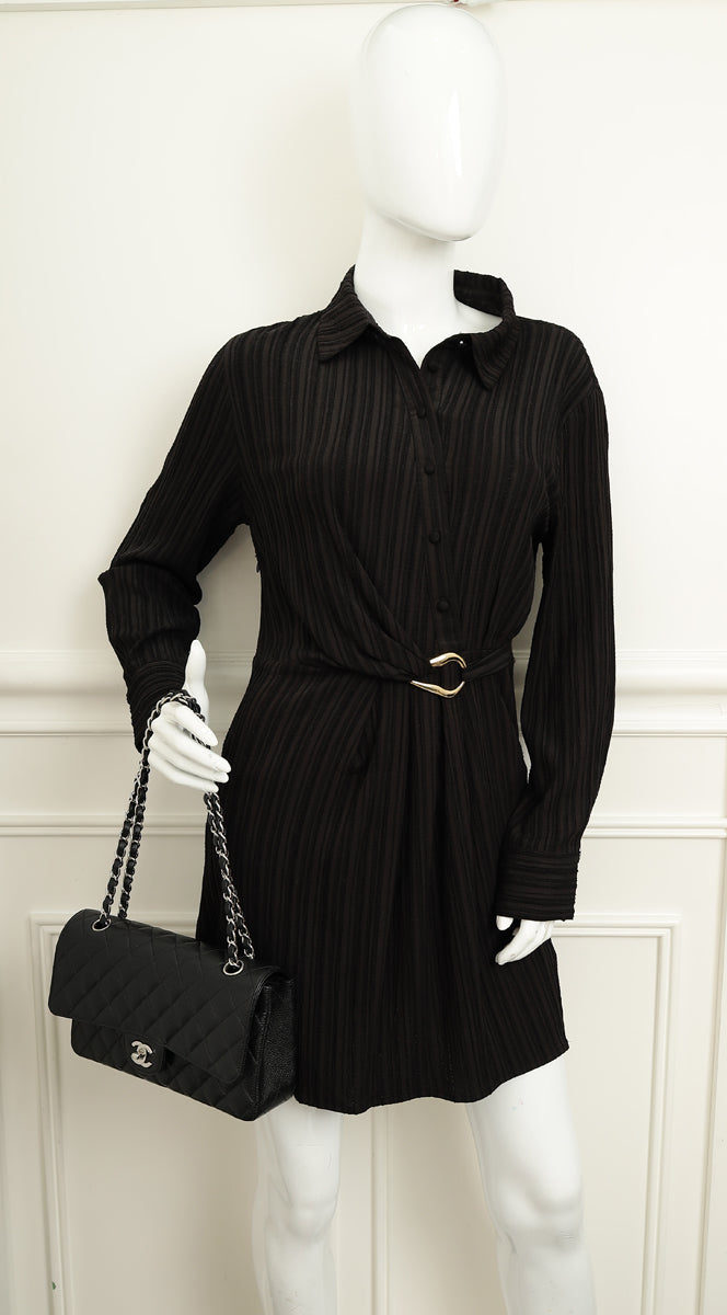 Chanel Black Classic Double Flap Medium Bag