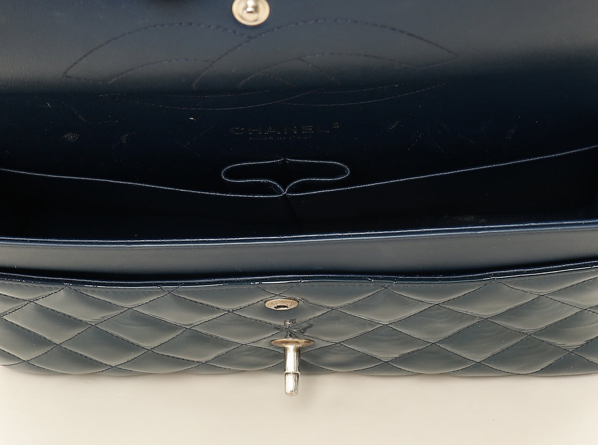Chanel Dark Grey Classic Double Flap Jumbo Bag