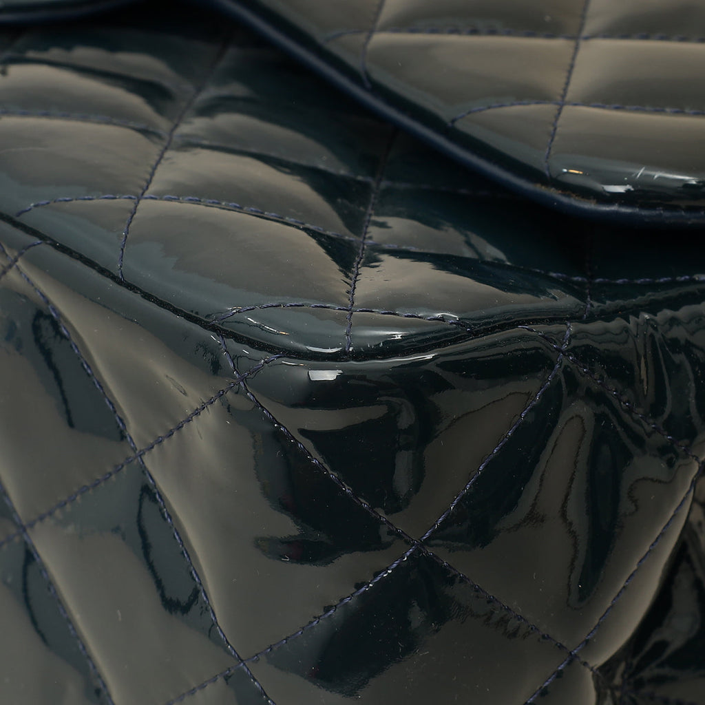 Chanel Dark Grey Classic Double Flap Jumbo Bag