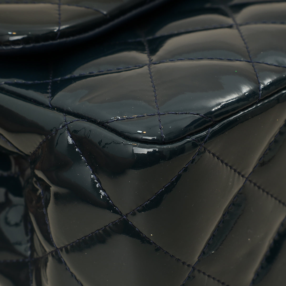 Chanel Dark Grey Classic Double Flap Jumbo Bag