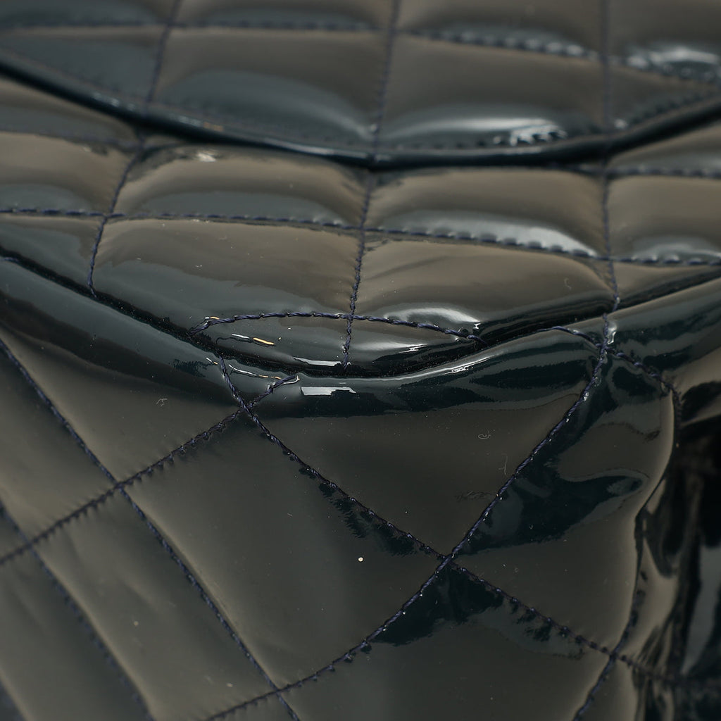 Chanel Dark Grey Classic Double Flap Jumbo Bag