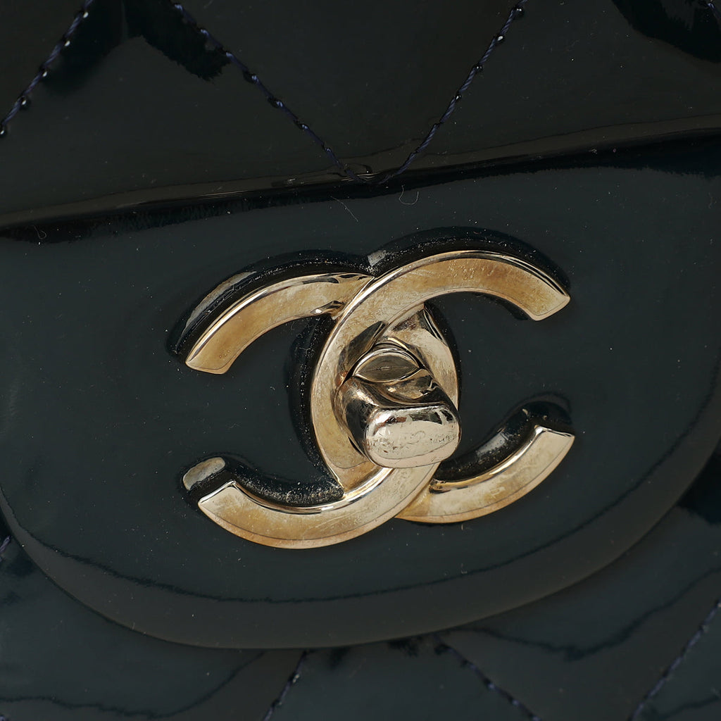 Chanel Dark Grey Classic Double Flap Jumbo Bag