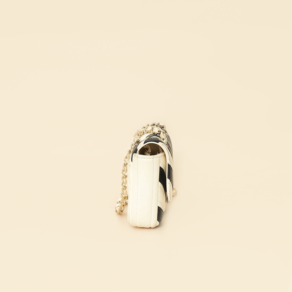 Chanel Bicolor Chevron Stitched Mini Flap Bag
