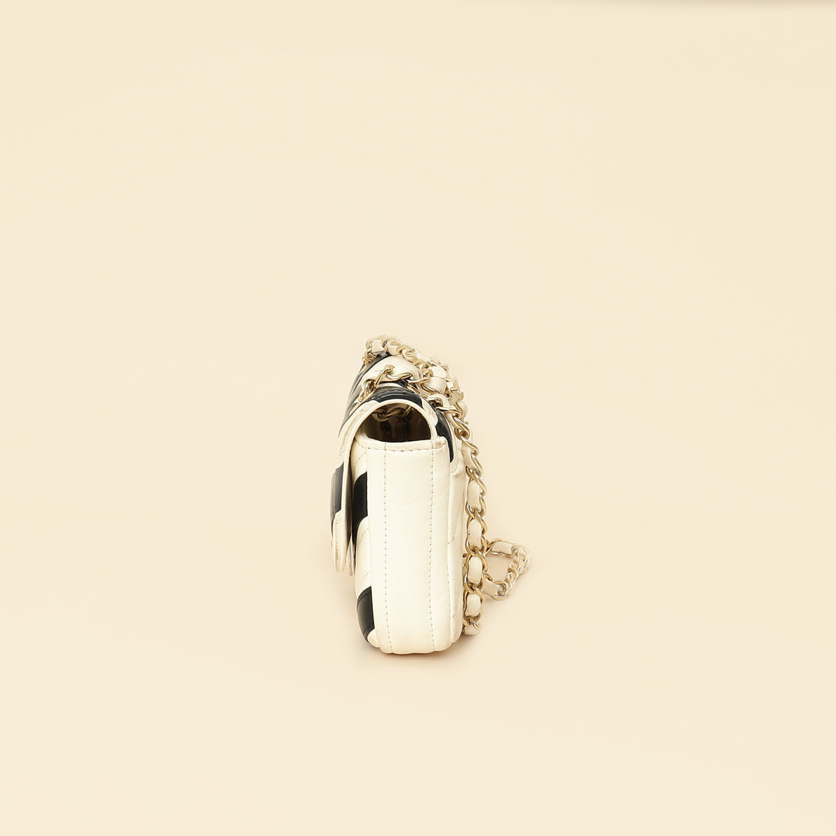 Chanel Bicolor Chevron Stitched Mini Flap Bag