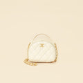 Chanel White Mini Chic Riviera Top Handle Vanity Case