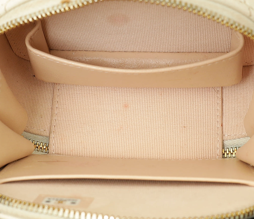 Chanel White Mini Chic Riviera Top Handle Vanity Case