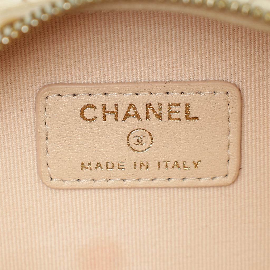Chanel White Mini Chic Riviera Top Handle Vanity Case