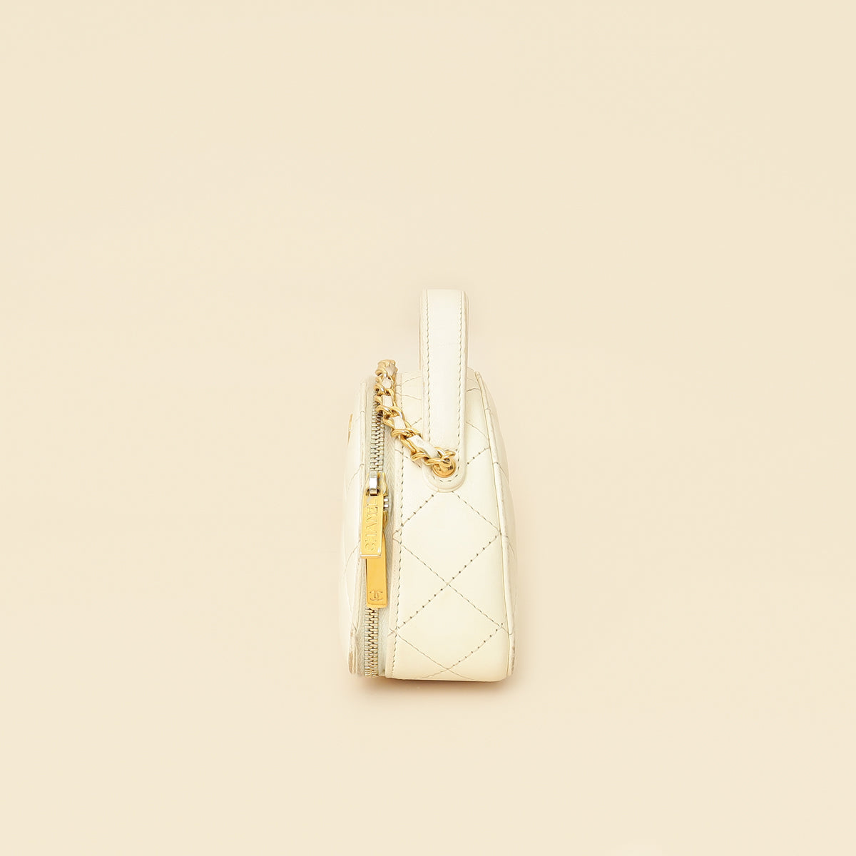 Chanel White Mini Chic Riviera Top Handle Vanity Case