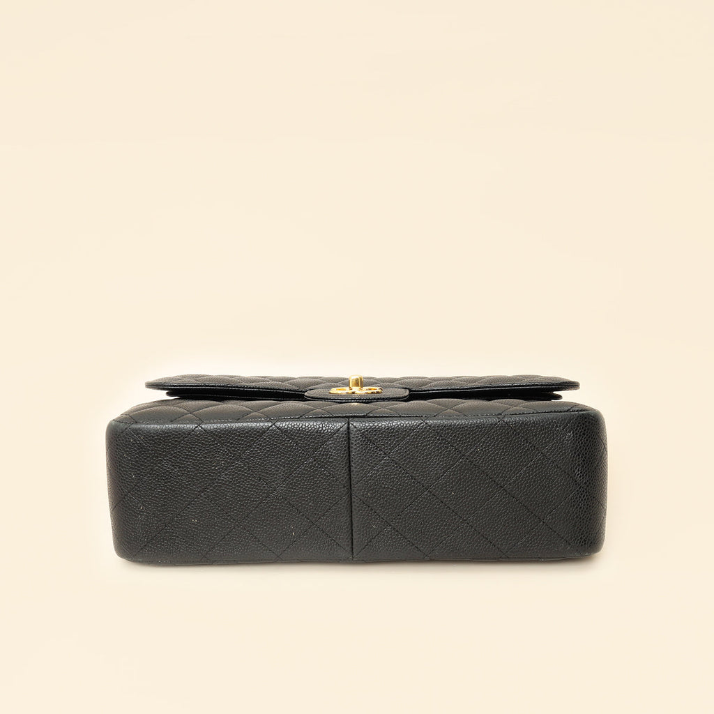 Chanel Black Classic Double Flap Jumbo Bag