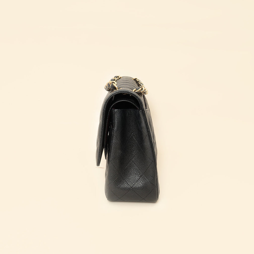 Chanel Black Classic Double Flap Jumbo Bag