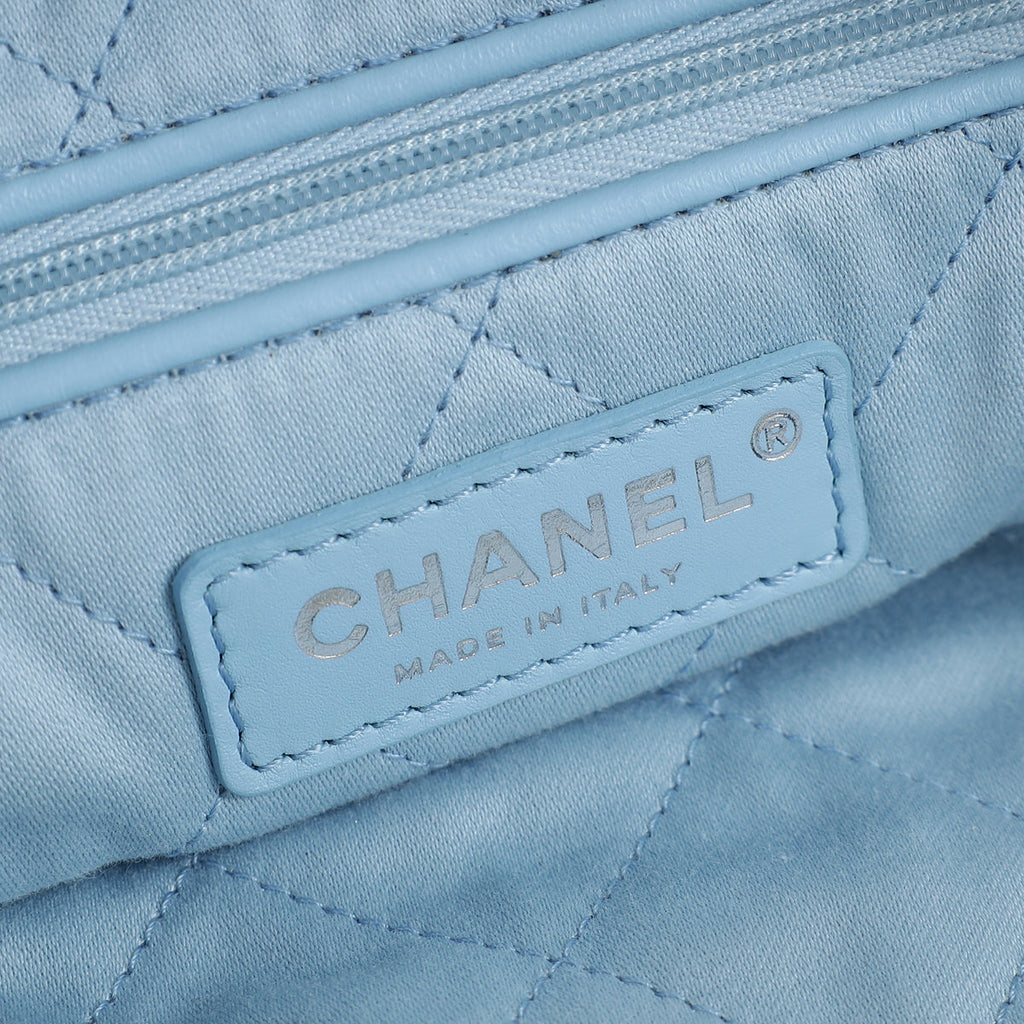 Chanel Blue CC Denim Chanel 22 Small Hobo Bag