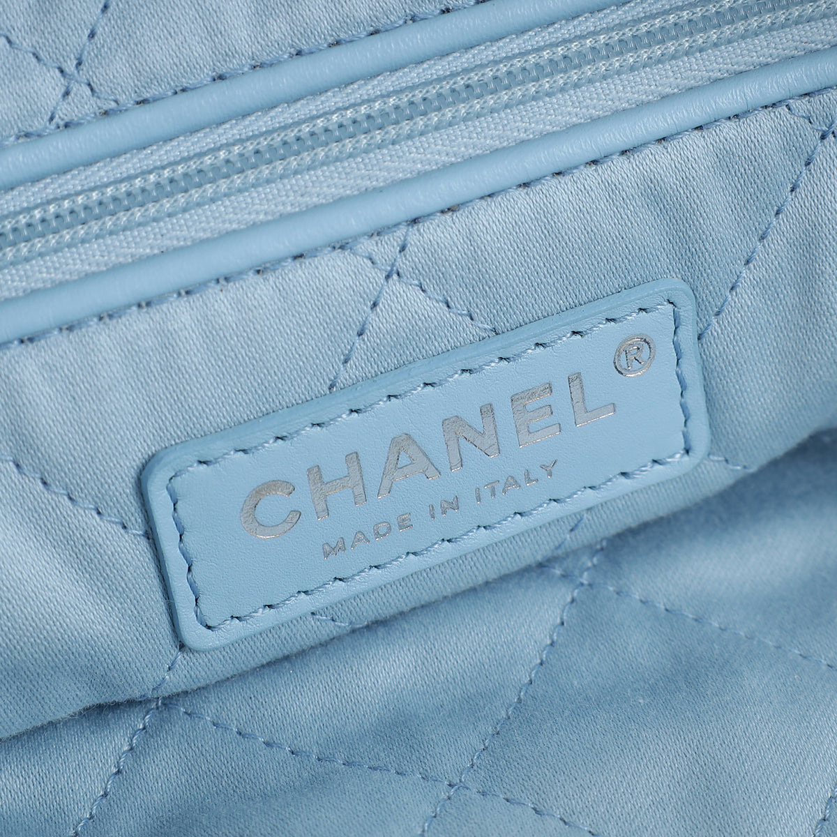 Chanel Blue CC Denim Chanel 22 Small Hobo Bag