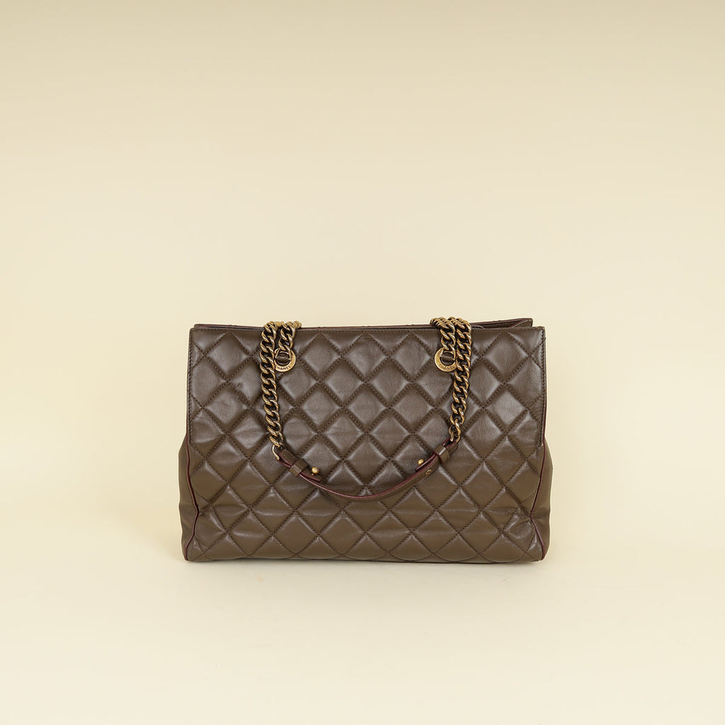 Chanel Brown Quilted Perfect Edge Tote Bag