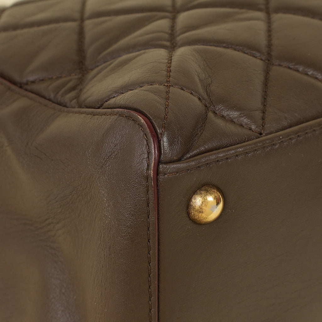 Chanel Brown Quilted Perfect Edge Tote Bag