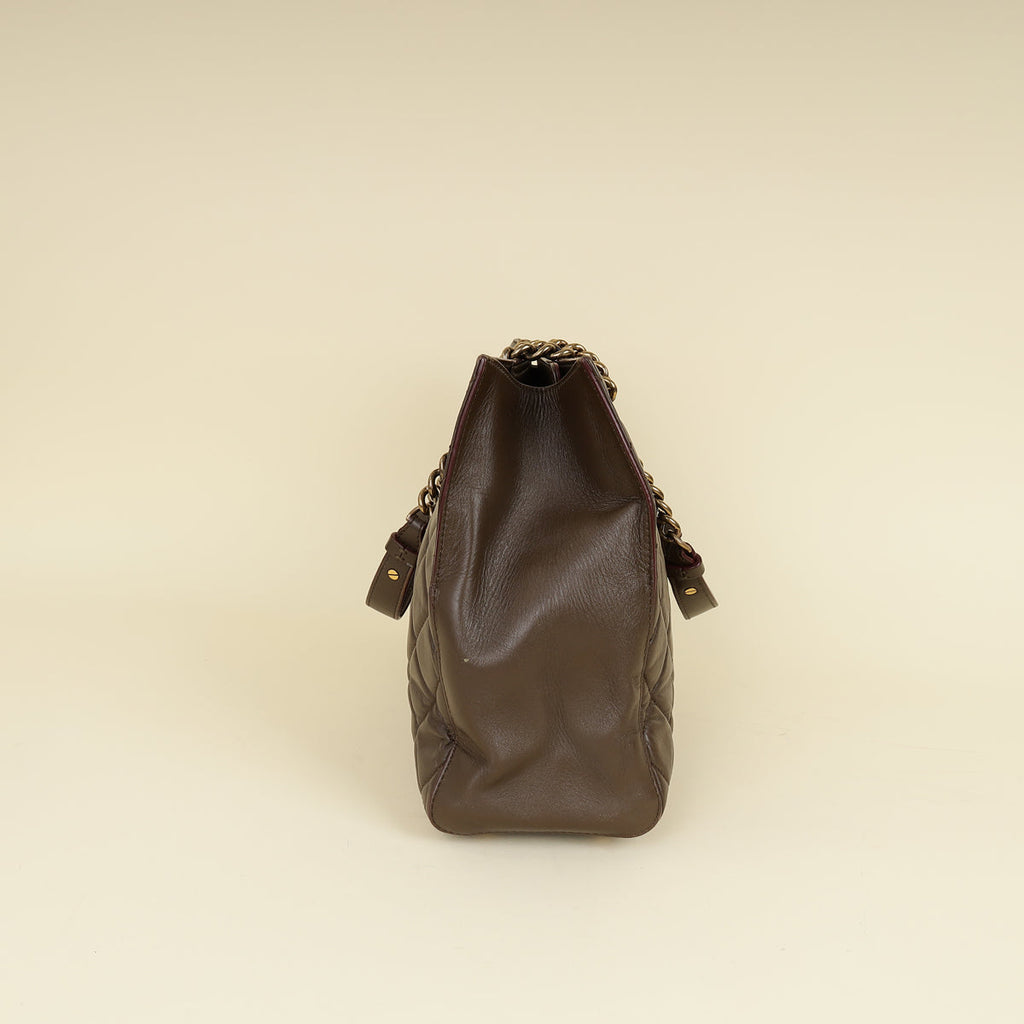 Chanel Brown Quilted Perfect Edge Tote Bag